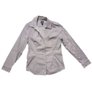 Express button down long sleeve shirt.  Black & white. Size M. EXCELLENT COND